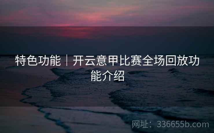 特色功能｜开云意甲比赛全场回放功能介绍  第2张